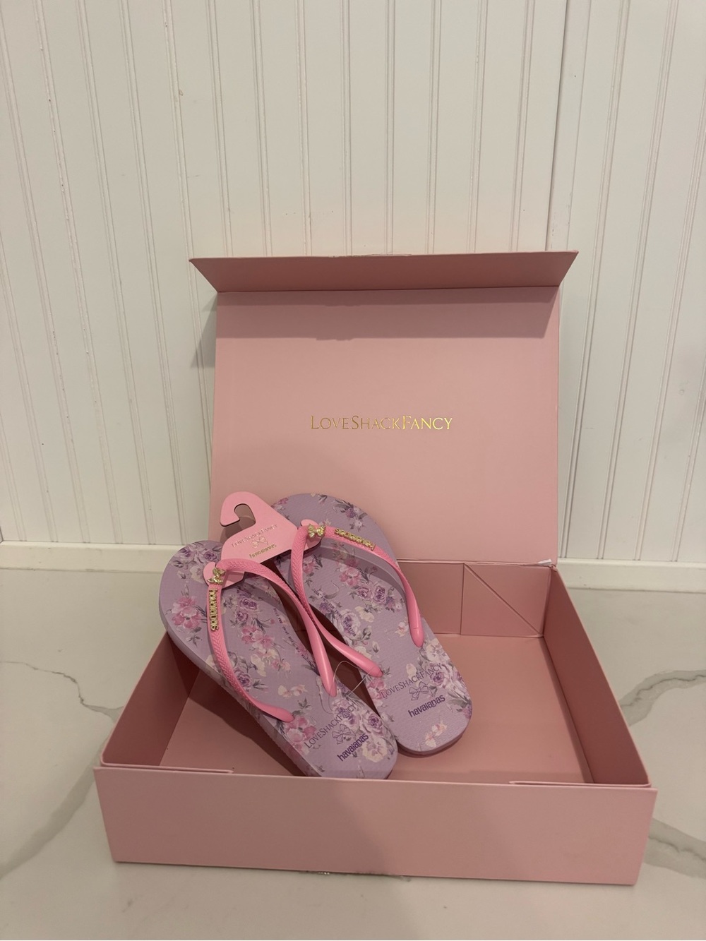 LoveShackFancy X havaianas Floral Flip Flop Sandals NEW IN BOX!